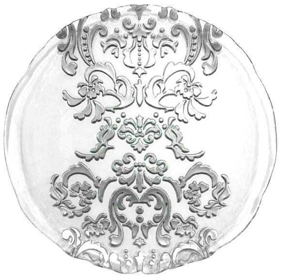 Damask Silver/Glass Charger